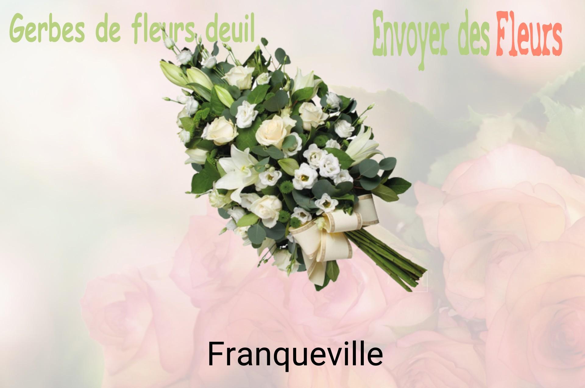 Gerbe de fleurs de deuil livrée à Franqueville